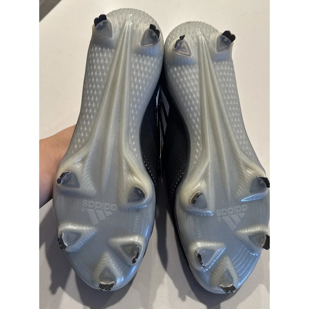 Adidas Adizero Football Cleats Mens Size 8 Black White Lace Up